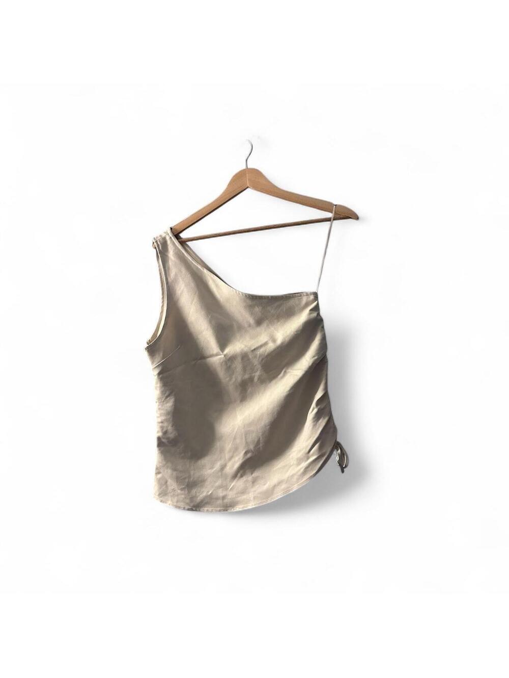 LNA Neela One Shoulder Top Canvas Cream Small NWT $112